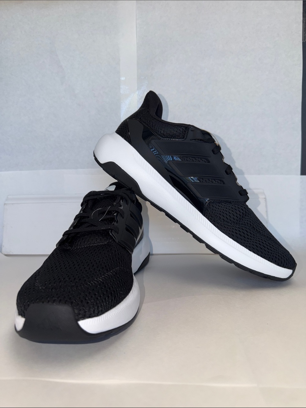 adidas Black and White Mesh Running Sneakers
